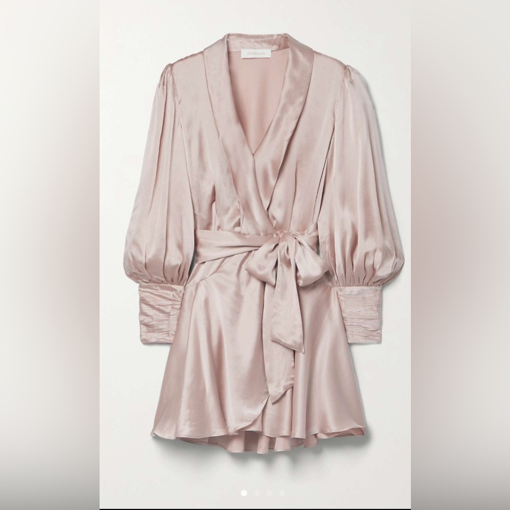 Zimmermann silk wrap dress in blush Size 0
